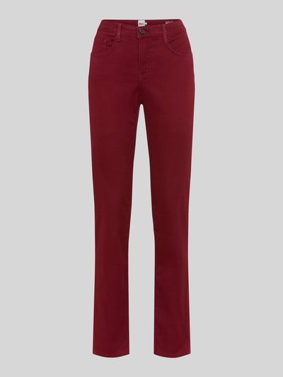 Produktfoto, bordeauxrote Regular Fit Gerade Hose aus Lyocell-Mix mit Modal-Baumwoll-Anteil Modell 'MARY' von Brax, Damen Gerade Hose
