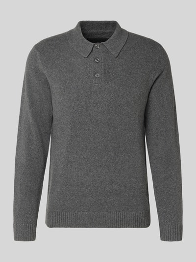 Jack & Jones Premium Strickpullover mit Polokragen Modell 'MAVERICK' Mittelgrau Melange 2