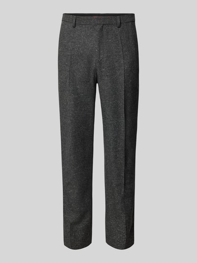 HUGO Slim fit pantalon met persplooien, model 'Hesten' Middengrijs gemêleerd - 2