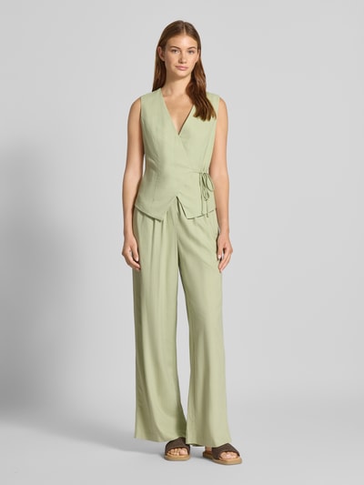 LeGer by Lena Gercke Gilet van viscose met V-hals, model 'Emelie' Rietgroen - 1