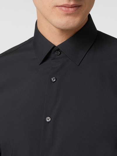 Jake*s Slim Fit Businesshemd mit Stretch-Anteil Black 3