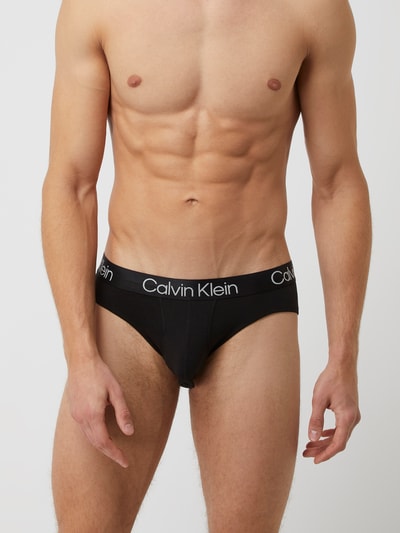 Calvin Klein Underwear Figi z elastycznym paskiem z logo w zestawie 3 szt. Czarny 2