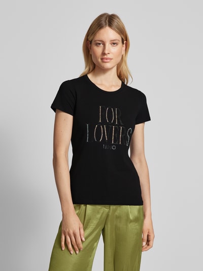 LIU JO SPORT T-shirt met strass-steentjes Zwart - 4