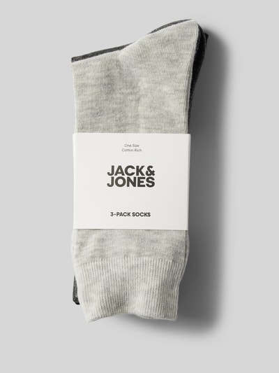 Jack & Jones Socken mit Stretch-Anteil Modell 'RAFAEL' im 3er-Pack Dunkelgrau 3