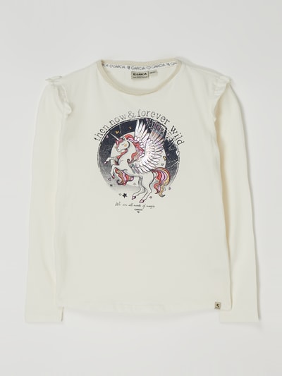 Garcia Longsleeve mit Print  Offwhite 1