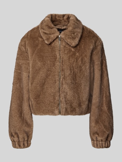 Only Regular Fit Webpelzjacke mit Umlegekragen Modell 'MADELINA' Taupe 2