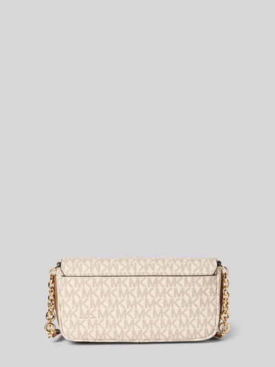 Productfoto, Falp Chain Bag mit Steckfach Modell 'NOLITA' van MICHAEL Michael Kors, beige met goudkleurige schakelriem, logoaden, structuur, hoofdvak met klep en magneetsluiting, verstelbare schouderriem, metalen label-applicatie, binnenvak, 20x14x6 cm, schouderriem 117 cm.