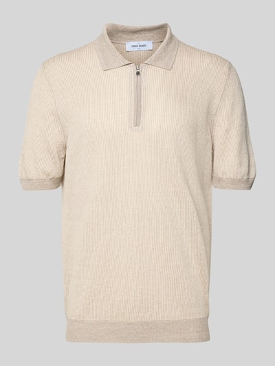 GRAN SASSO Regular Fit Poloshirt mit Reißverschluss Sand 2