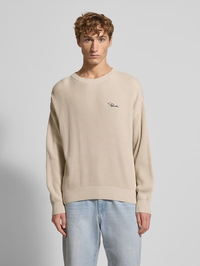 Pegador Strickpullover mit gerippten Abschlüssen Modell 'Signar' Ecru 4