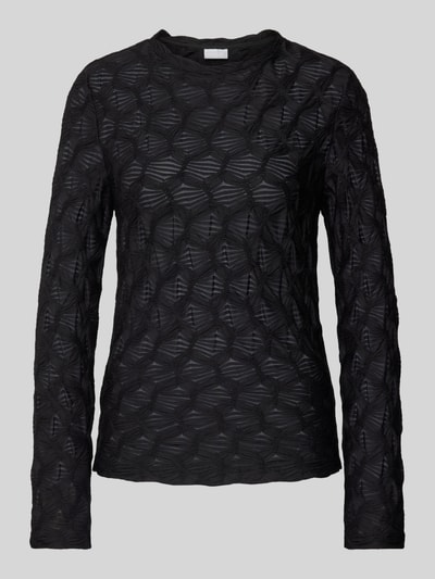 Jake*s Collection Longsleeve mit Strukturmuster Black 2