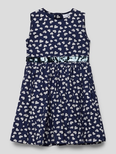 Happy Girls Corduroy jurk met all-over motief Marineblauw - 1