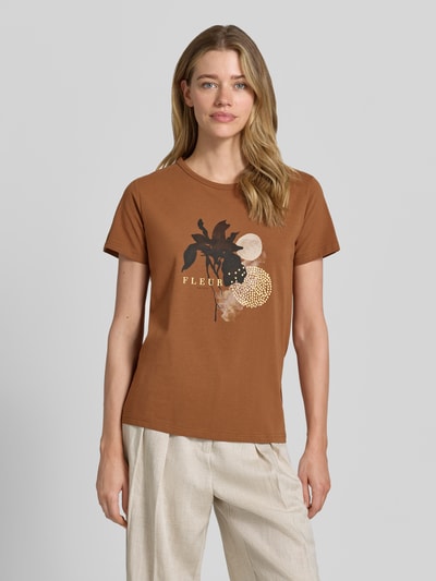 Soyaconcept T-Shirt mit Motiv-Print Modell 'RINA' Mittelbraun 4
