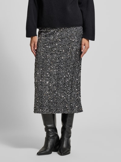 Vila Spódnica midi z wysokim stanem i cekinami model ‘FAITH’ Srebrny 4