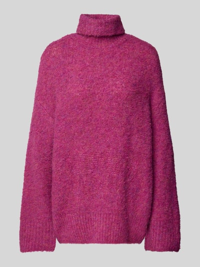 Pieces Relaxed Fit Rollkragenpullover mit Wollanteil Modell 'NATHERINE' Pink 1