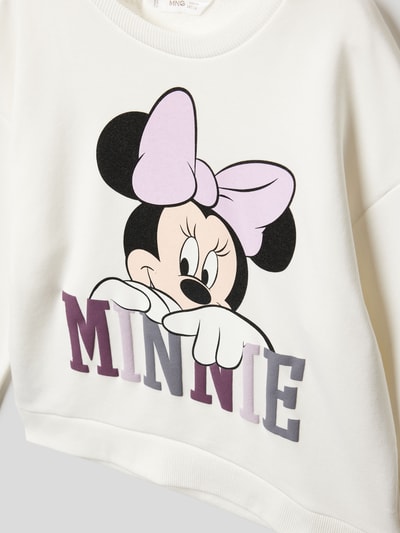 Mango Sweatshirt mit Motiv-Print Modell 'minnie' Offwhite 2