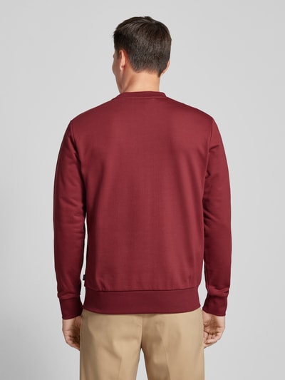 BOSS Sweatshirt met labelprint, model 'Soleri' Bordeaux - 5