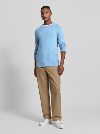 Tommy Hilfiger Regular Fit Strickpullover aus feinster Wolle  Hellblau 1