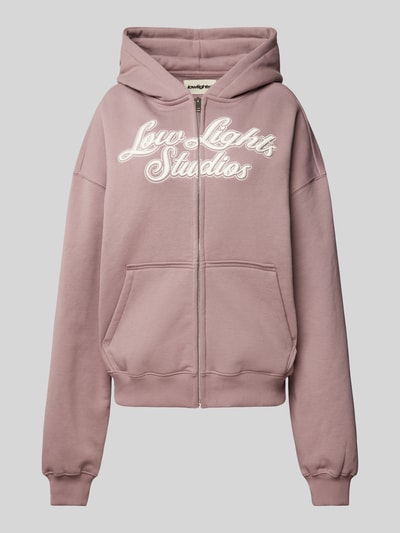 Low Lights Studios Oversized Sweatjacke mit Reißverschluss Rose 1