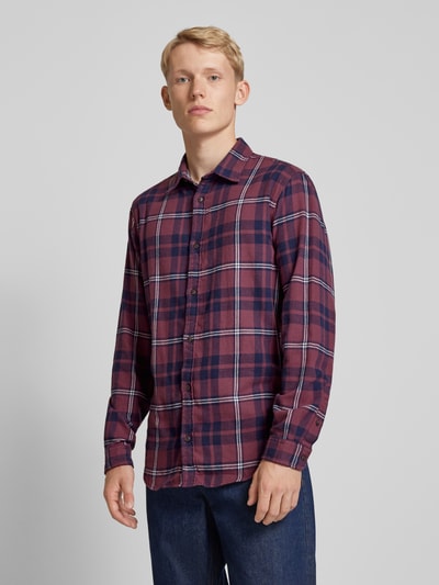 Jack & Jones Regular Fit Freizeithemd mit Kentkragen Modell 'JOSHUA' Bordeaux 4