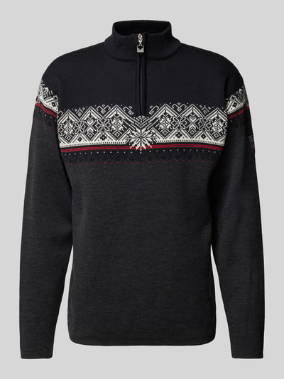 Dale of Norway Wollen pullover met labelstitching, model 'Moritz Mens' Antraciet - 2