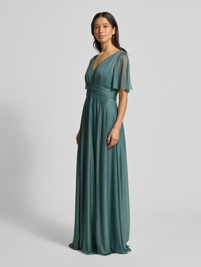 Christian Berg Cocktail Abendkleid mit V-Ausschnitt Schilf Melange 1