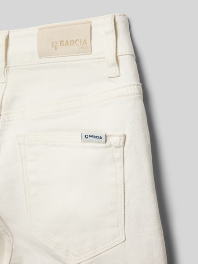 Productfoto, Wide Leg Jeans met steekzakken model 'Annemay' van Garcia, katoenmengsel met stretch, crèmekleurige denimstructuur