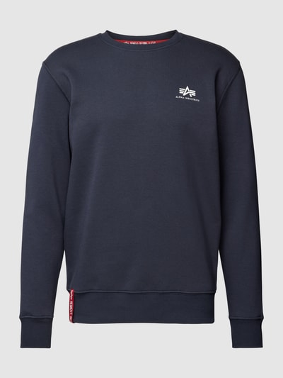 Alpha Industries Sweatshirt met labelprint, model 'BASIC' Donkerblauw - 2