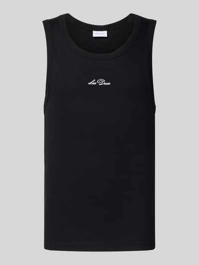 Les Deux Tanktop mit Label-Stitching Modell 'Arthur' Black 2