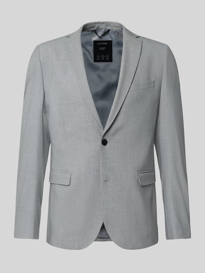 Produktfoto, graues Slim Fit Sakko mit Viskose-Anteil von s.Oliver BLACK LABEL, feine Struktur, glatte Oberfläche, neutrale Kulisse
