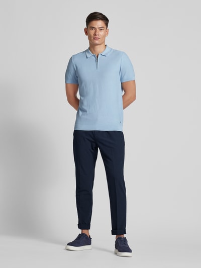 Tommy Hilfiger Regular fit stoffen broek met structuurmotief, model 'HARLEM' Marineblauw - 1