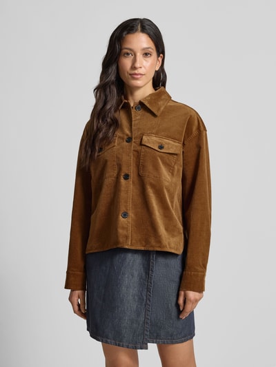 Marc O'Polo Regular fit overhemdjack van katoenmix Camel - 4