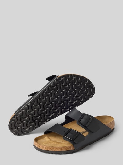 Birkenstock Slides aus echtem Leder mit breiten Riemen Modell 'ARIZONA' Blau 4