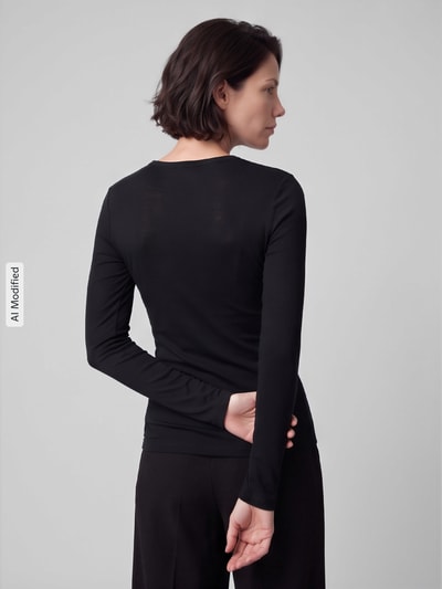 Jake*s Collection Langarmshirt mit Rundhalsausschnitt Black 5