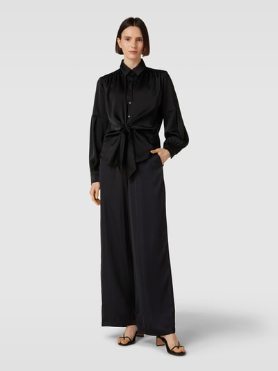 Vila Wide leg stoffen broek met tunnelkoord, model 'ELLETTE' Zwart - 1