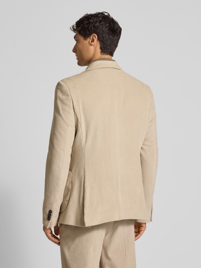 Zuitable Slim Fit 2-Knopf-Sakko aus Cord mit Reverskragen Beige 5