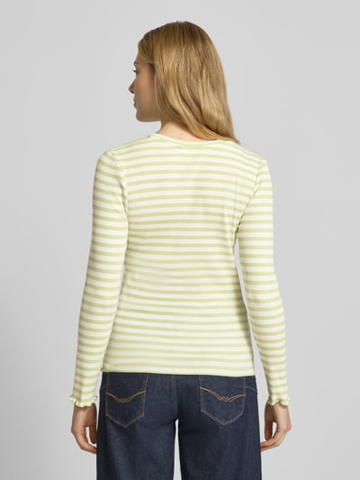 Selected Bluzka z długim rękawem o kroju slim fit z mieszanki bawełny ekologicznej model „ANNA” Trzcinowy 5