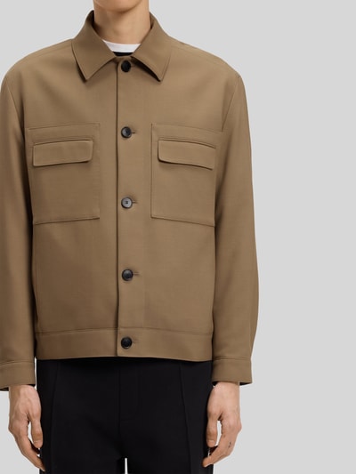 HUGO Slim Fit Hemdjacke aus Twill Modell 'JULIANO243F1' Beige 6