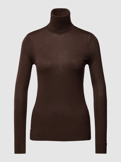 Lauren Ralph Lauren Strickpullover mit Seide-Anteil Modell 'ZOE' Dunkelbraun 2