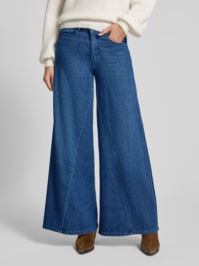 MAC Korte jeans met wijde pijpen Blauw - 4