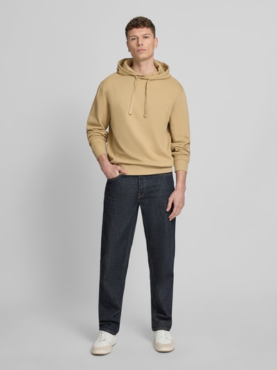 HUGO relaxed fit hoodie van puur katoen model 'DAPO' Zand - 1