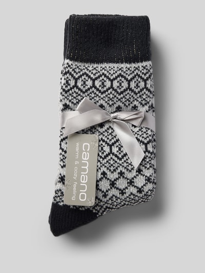 Produktfoto, Wärmende Socken in Strick-Optik von camano im Norweger-Look, weiches Material, elastisches Rippbündchen, softe Zehennähte