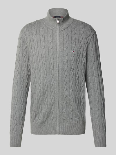 Tommy Hilfiger Regular fit gebreid jack van puur katoen Lichtgrijs - 2
