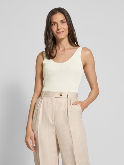 Vero Moda Regular fit tanktop in gebreide look, model 'NEWLEX' Wit - 4