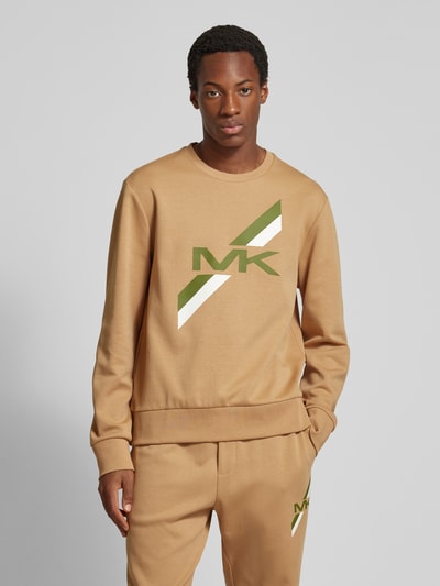 Michael Kors Sweatshirt met labelprint Camel - 4