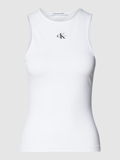 Calvin Klein Jeans Tanktop mit Label-Print Weiss 2