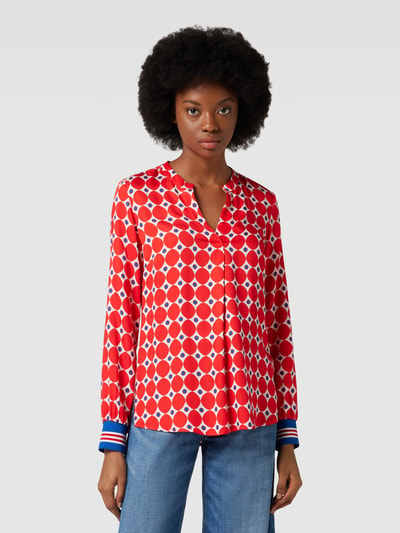 Emily Van den Bergh Blouse van viscose met all-over motief Rood - 4