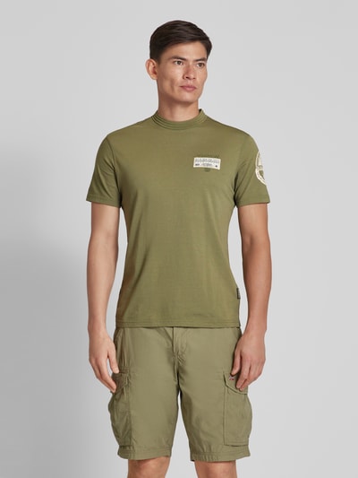 Napapijri T-Shirt mit Label-Patch Modell 'AMUNDSEN' Oliv 4