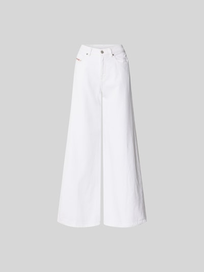 Produktfoto, Relaxed Fit Jeans aus Baumwoll-Mix von Diesel in Weiß mit 5-Pocket-Design, Label-Detail, Knopf- und Reißverschluss, Innenbeinlänge 79 cm, Bundweite 40 cm für Damen