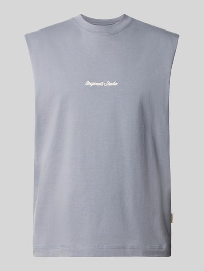 Productfoto, T-Shirt met Stitching van Jack & Jones in lichtblauw, gemaakt van puur katoen, relaxed fit, ronde hals, ruglengte 69 cm in maat M
