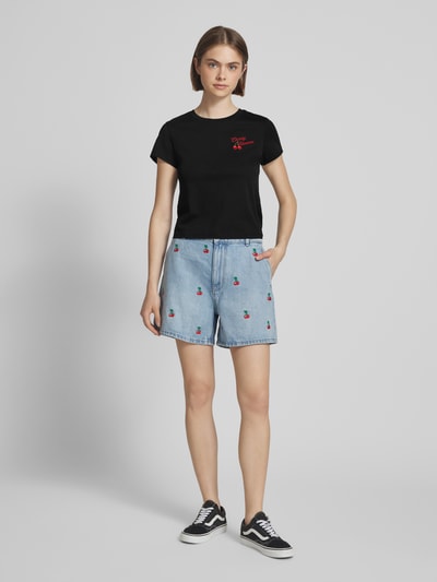 REVIEW T-Shirt mit Motiv-Stitching Black 1